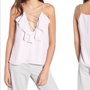 Wayf Lace Up Ruffle Cami